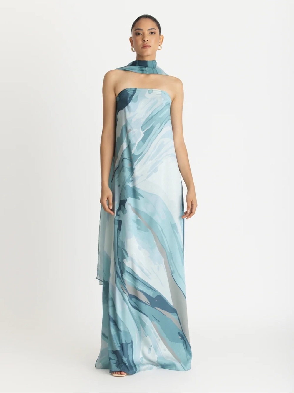 NWT DIARRABLU SIZE XS 0 2 Tubi Dress Aura Blu maxi strapless blue